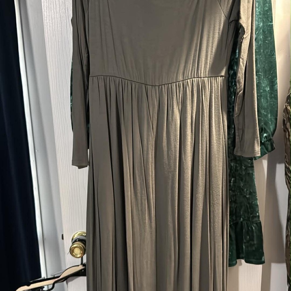 Pinkblush Long Sleeve Maxi Dress in Taupe